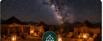 Luxury desert camp under the stars in the Algerian Sahara